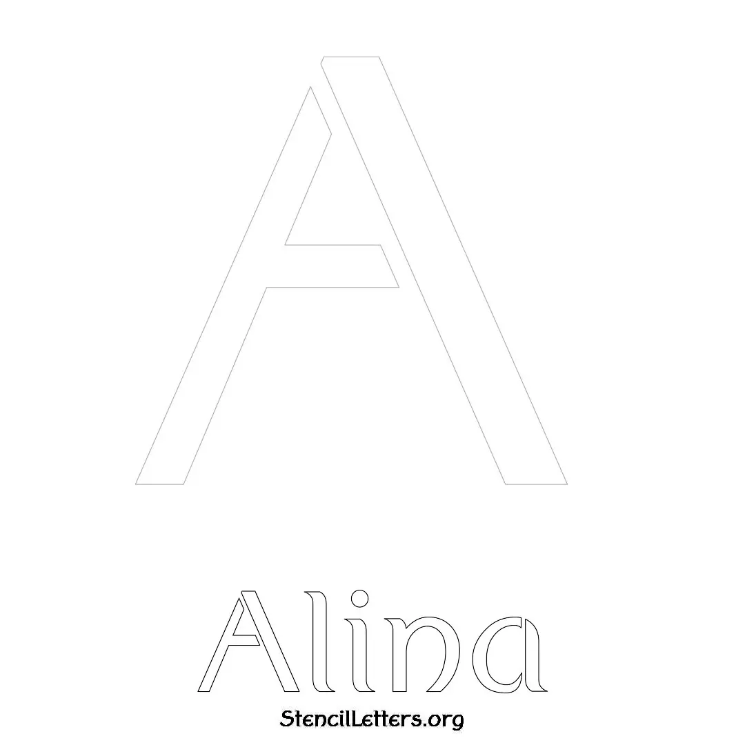 Alina Free Printable Name Stencils with 6 Unique Typography Styles and Lettering Bridges