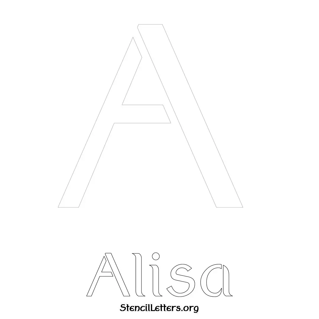 Alisa Free Printable Name Stencils with 6 Unique Typography Styles and Lettering Bridges