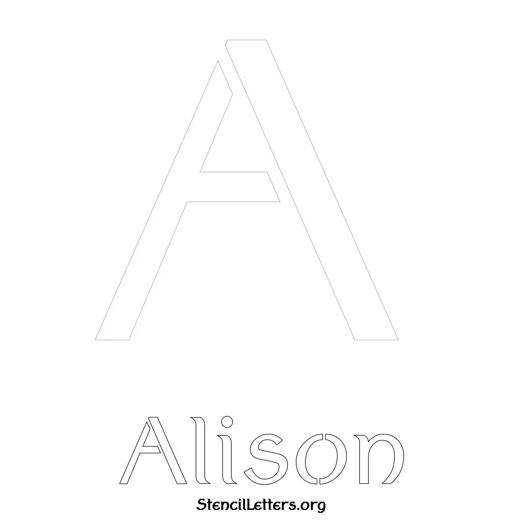 Alison Free Printable Name Stencils with 6 Unique Typography Styles and Lettering Bridges