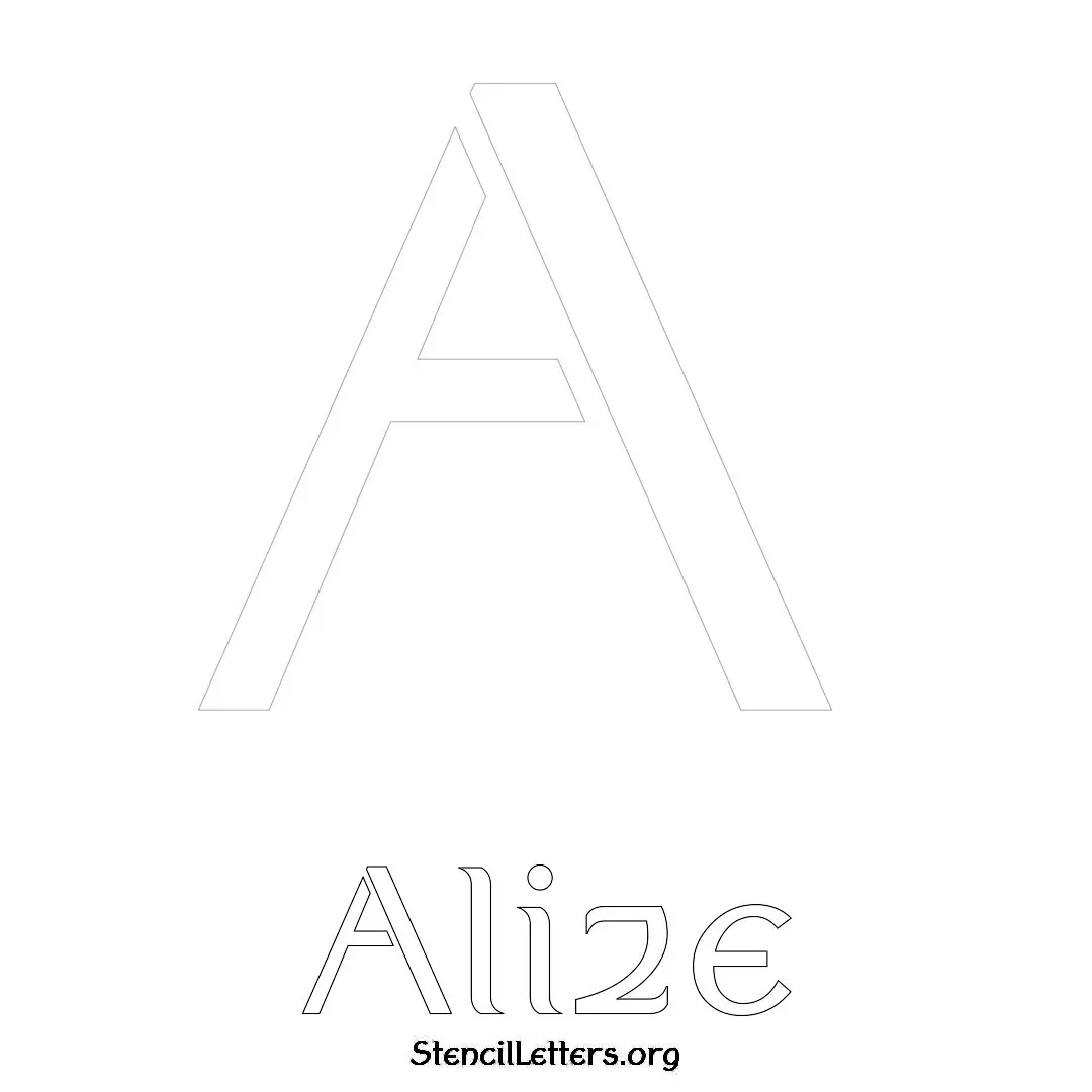 Alize Free Printable Name Stencils with 6 Unique Typography Styles and Lettering Bridges