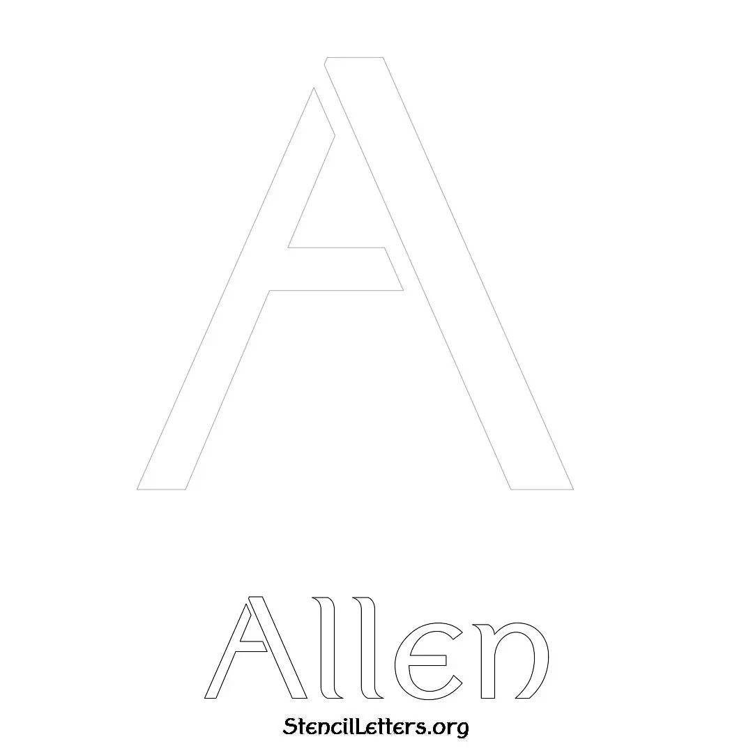 Allen Free Printable Name Stencils with 6 Unique Typography Styles and Lettering Bridges