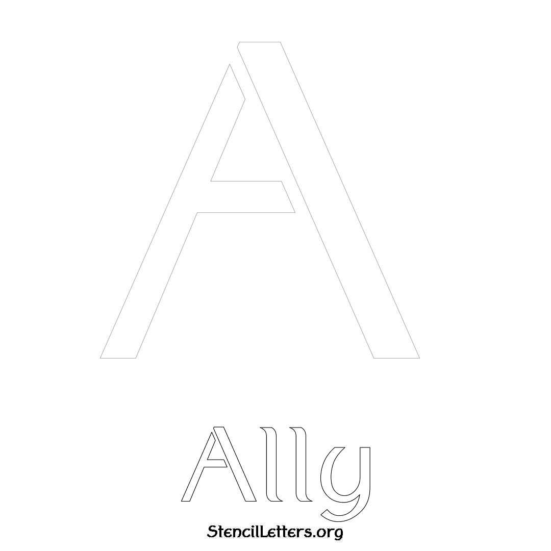 Ally printable name initial stencil in Ancient Lettering