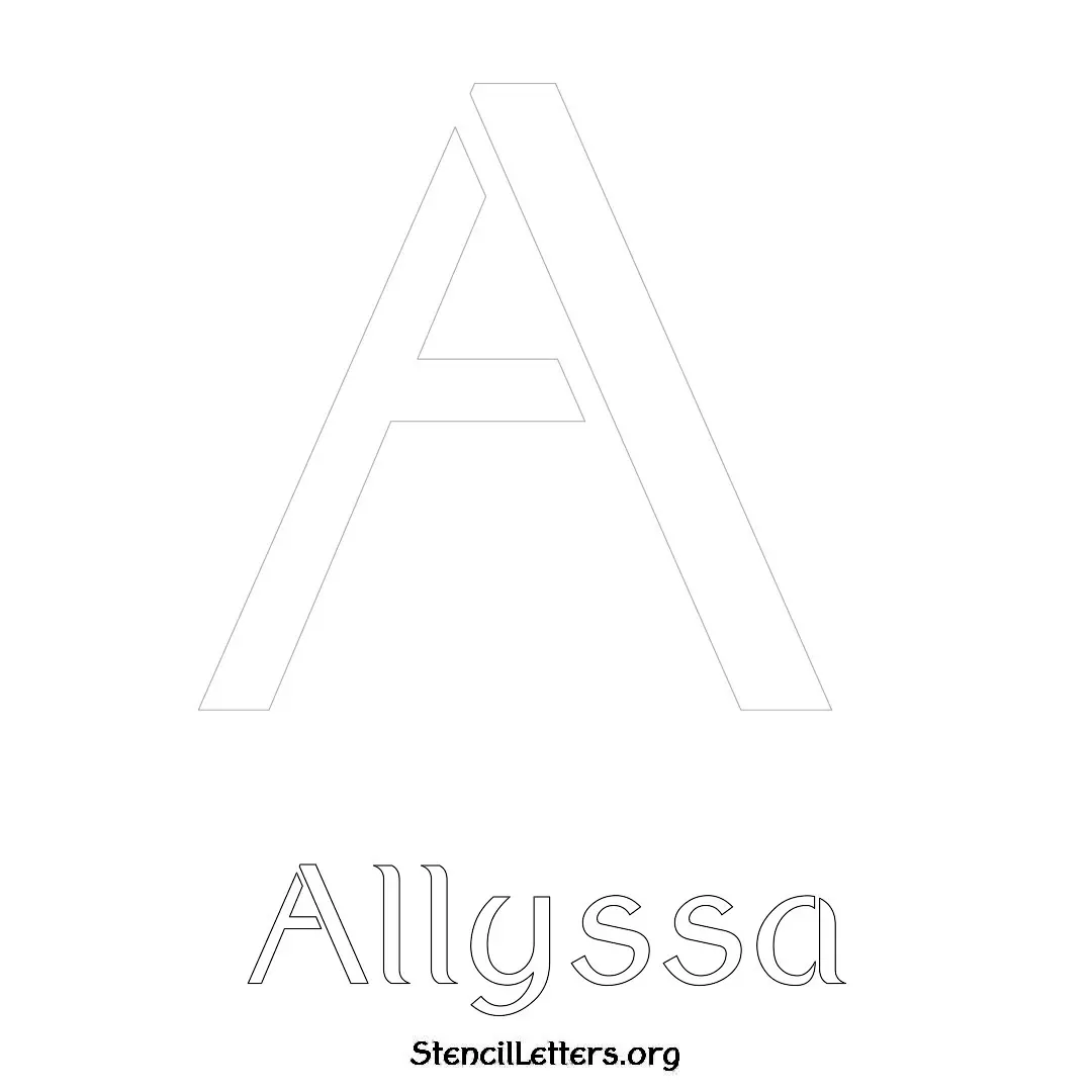 Allyssa Free Printable Name Stencils with 6 Unique Typography Styles and Lettering Bridges