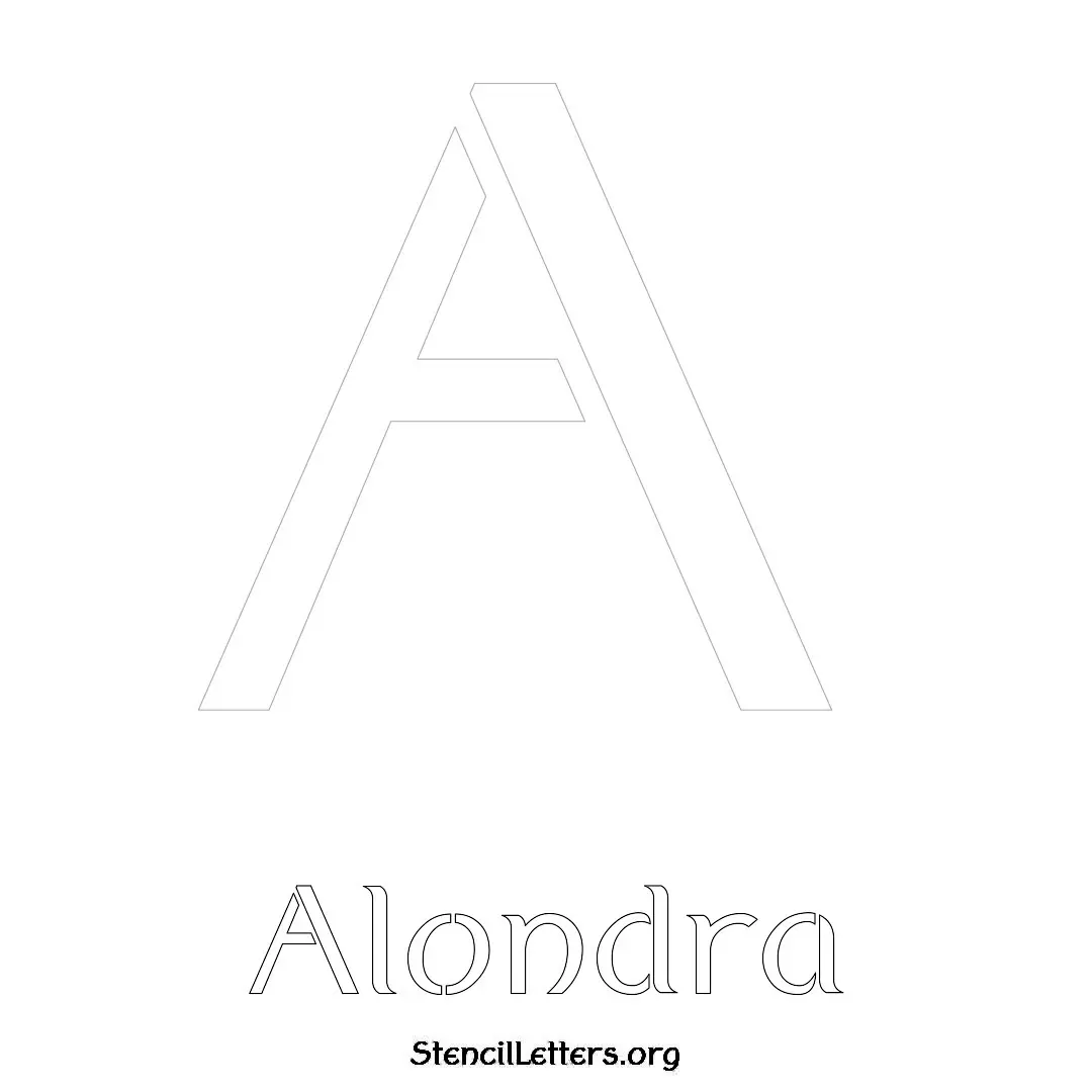 Alondra Free Printable Name Stencils with 6 Unique Typography Styles and Lettering Bridges