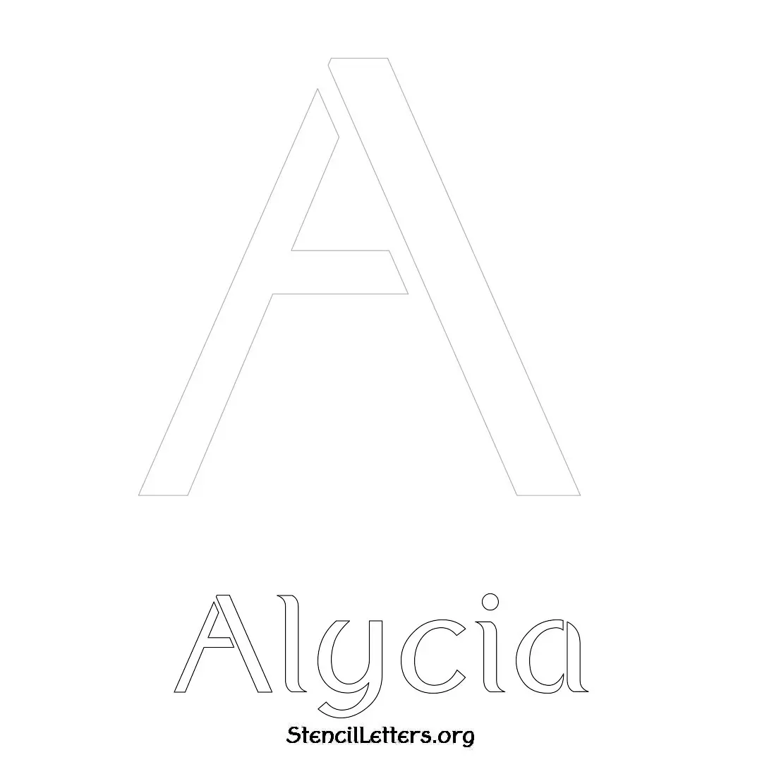 Alycia Free Printable Name Stencils with 6 Unique Typography Styles and Lettering Bridges
