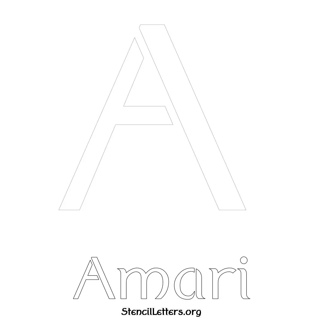 Amari Free Printable Name Stencils with 6 Unique Typography Styles and Lettering Bridges