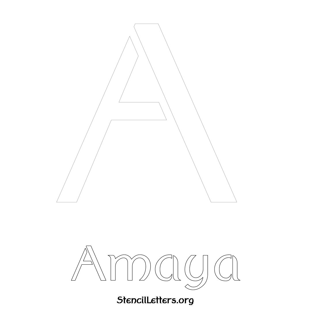 Amaya printable name initial stencil in Ancient Lettering