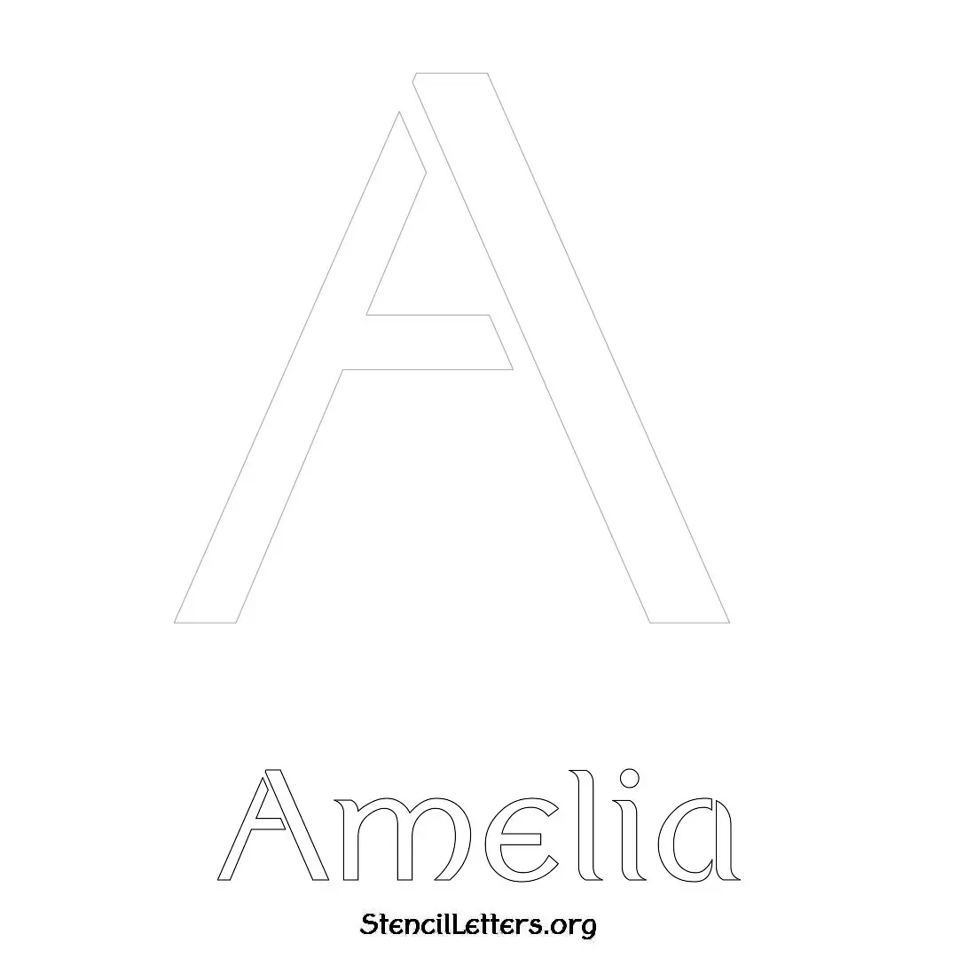 Amelia Free Printable Name Stencils with 6 Unique Typography Styles and Lettering Bridges