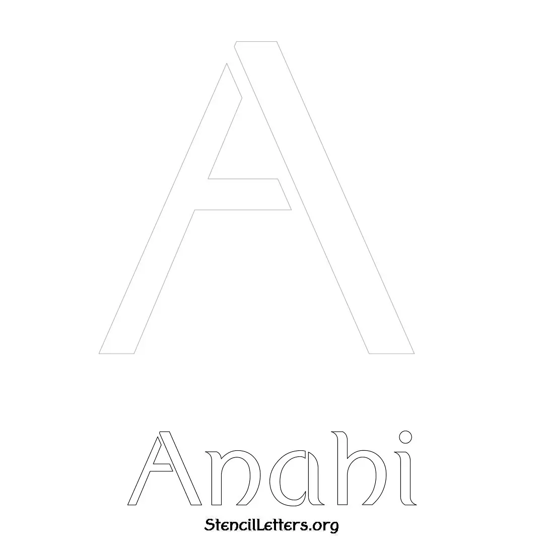 Anahi Free Printable Name Stencils with 6 Unique Typography Styles and Lettering Bridges