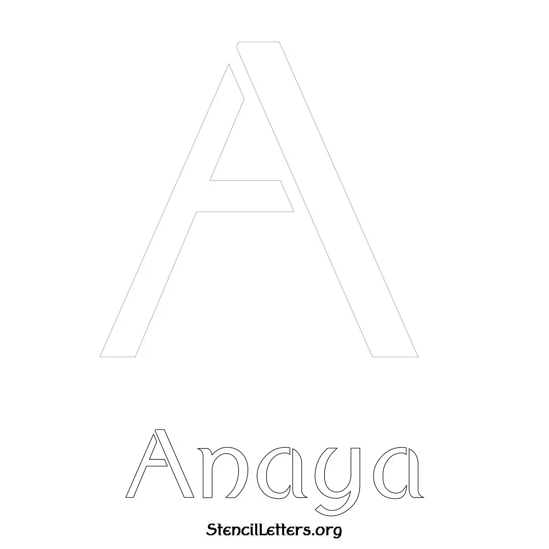 Anaya Free Printable Name Stencils with 6 Unique Typography Styles and Lettering Bridges