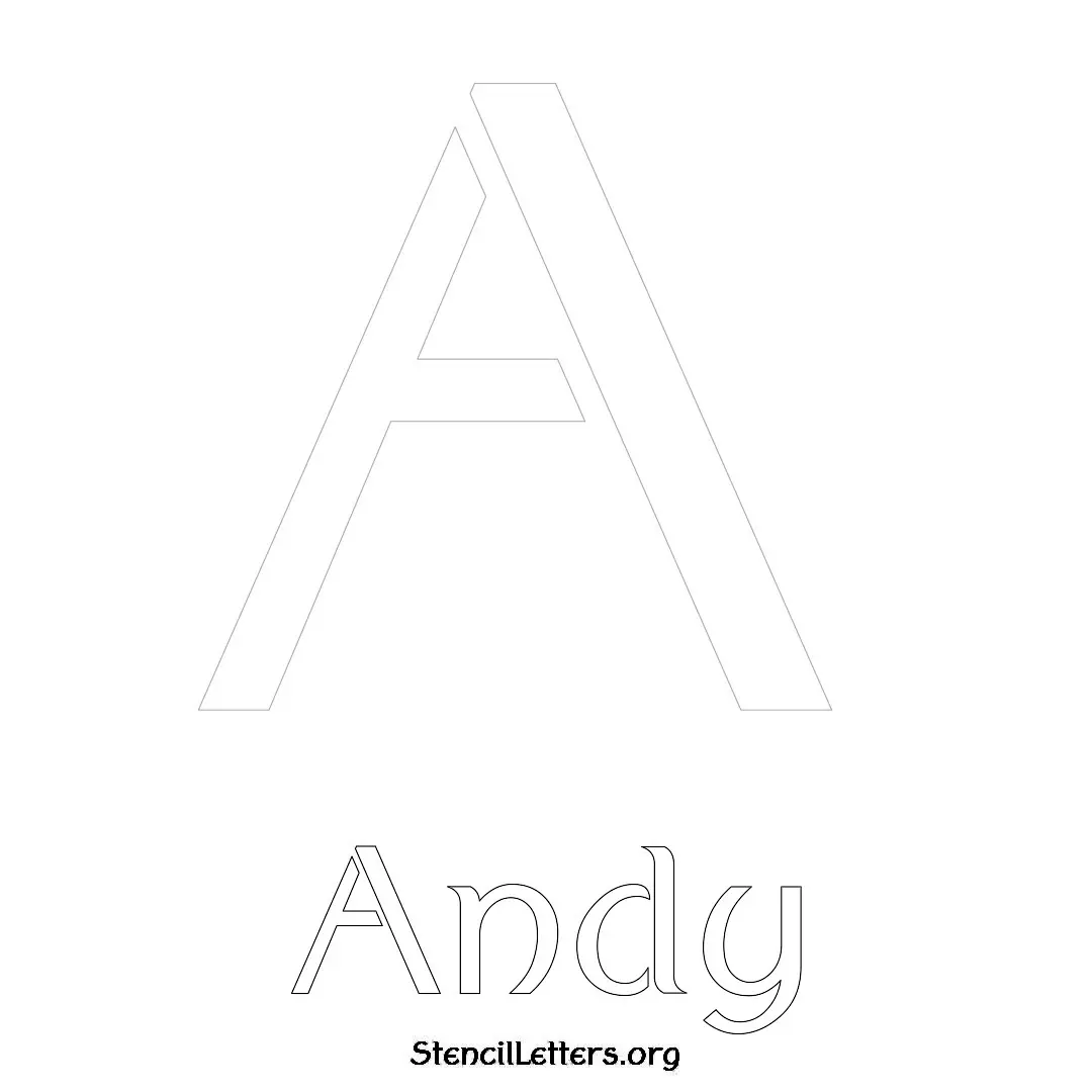 Andy Free Printable Name Stencils with 6 Unique Typography Styles and Lettering Bridges