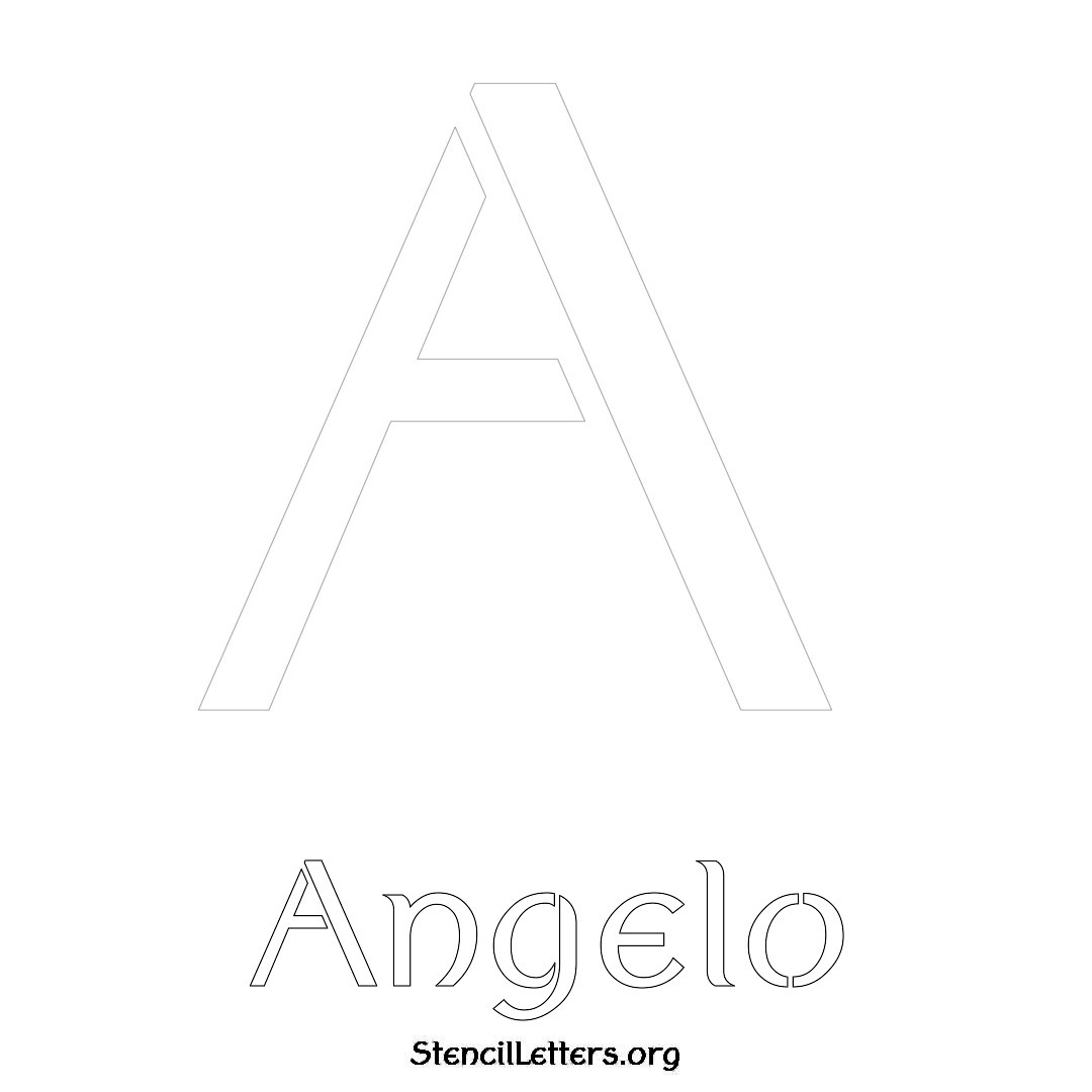 Angelo printable name initial stencil in Ancient Lettering