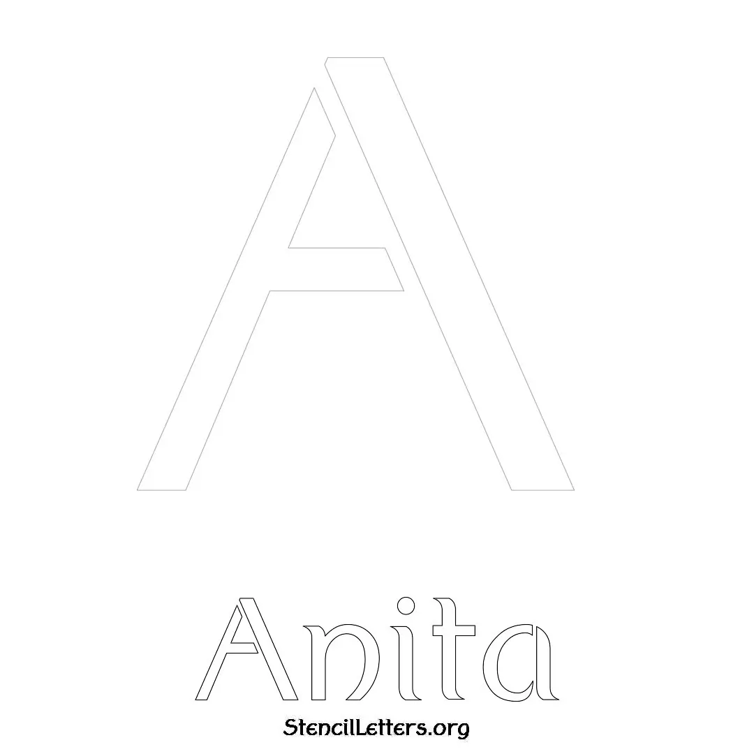 Anita Free Printable Name Stencils with 6 Unique Typography Styles and Lettering Bridges
