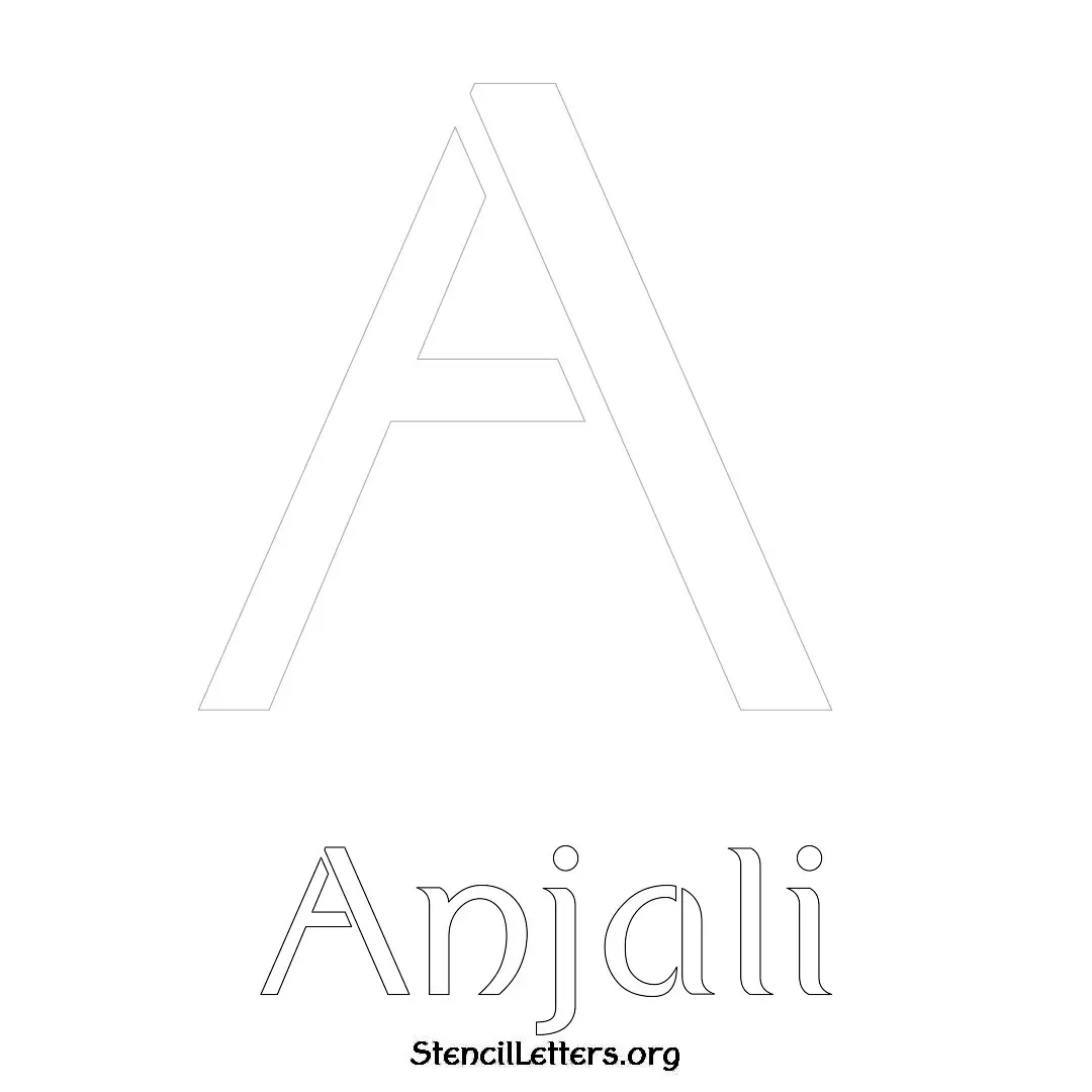 Anjali Free Printable Name Stencils with 6 Unique Typography Styles and Lettering Bridges