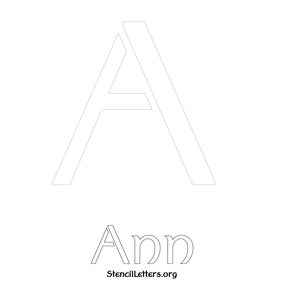 Ann printable name initial stencil in Ancient Lettering