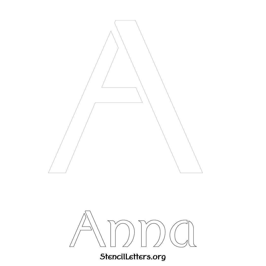 Anna printable name initial stencil in Ancient Lettering