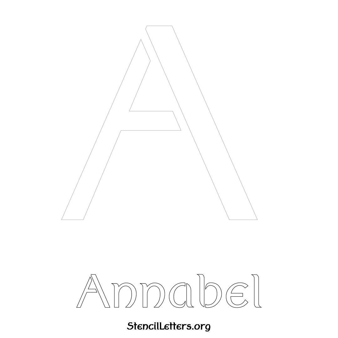 Annabel printable name initial stencil in Ancient Lettering