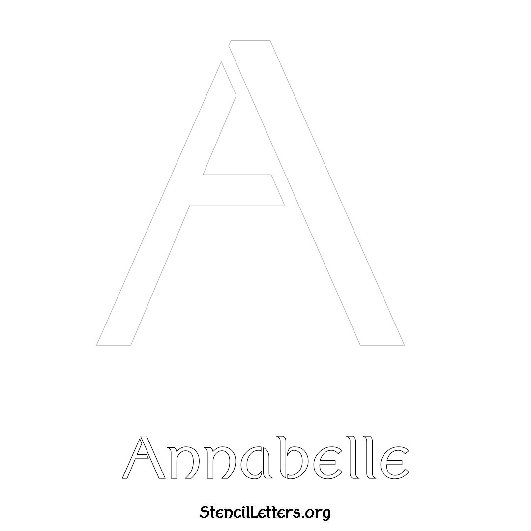 Annabelle printable name initial stencil in Ancient Lettering