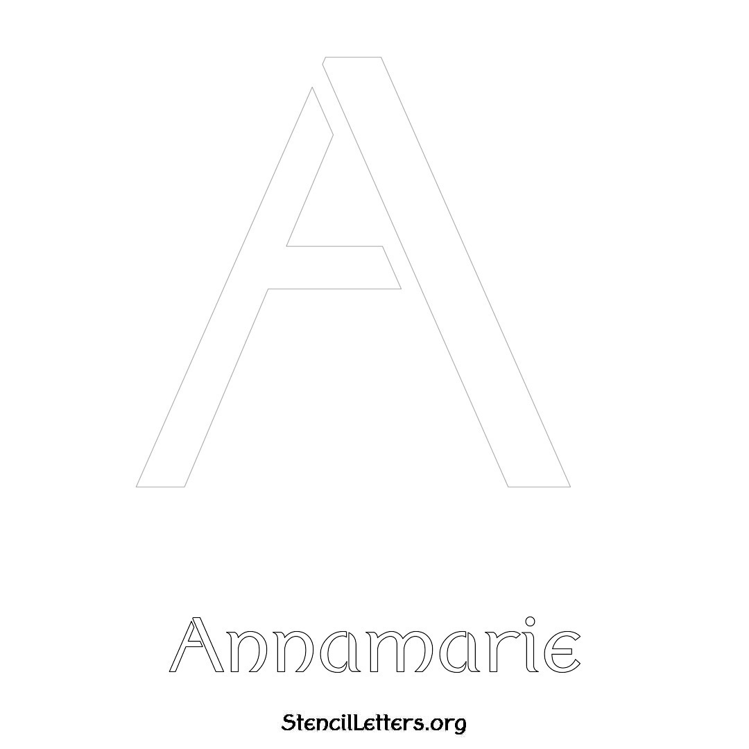 Annamarie printable name initial stencil in Ancient Lettering