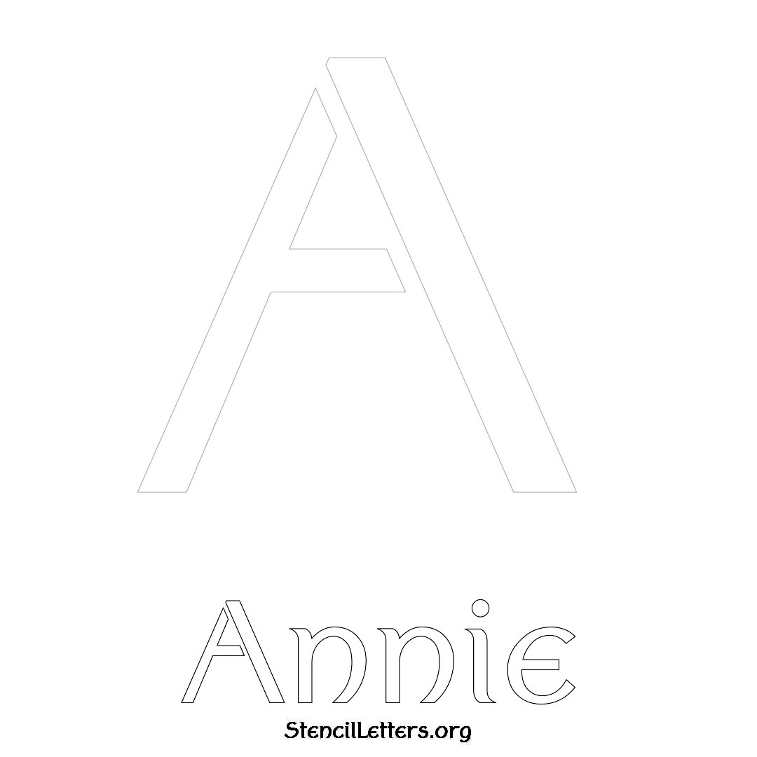 Annie printable name initial stencil in Ancient Lettering