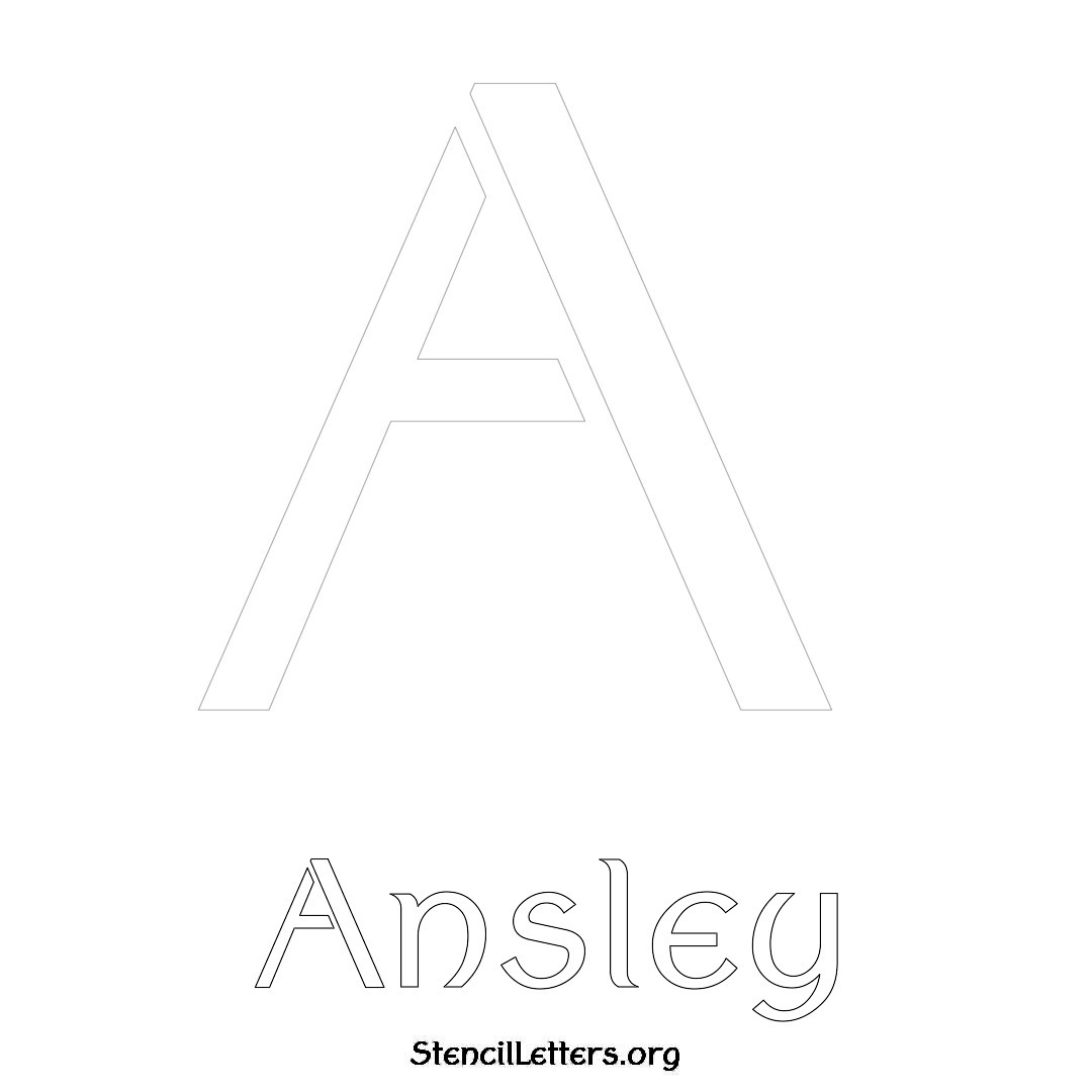 Ansley printable name initial stencil in Ancient Lettering