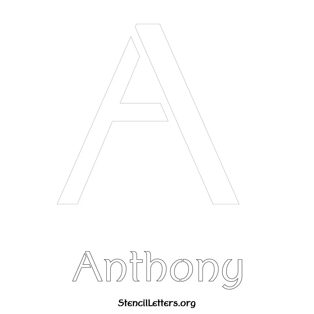 Anthony Free Printable Name Stencils with 6 Unique Typography Styles and Lettering Bridges