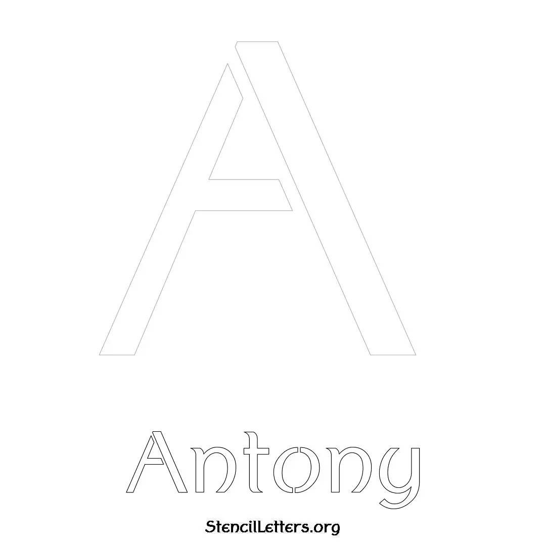 Antony Free Printable Name Stencils with 6 Unique Typography Styles and Lettering Bridges