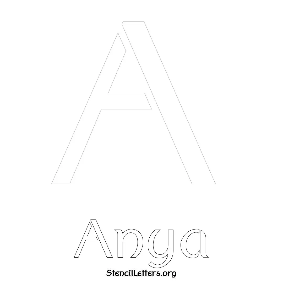 Anya Free Printable Name Stencils with 6 Unique Typography Styles and Lettering Bridges