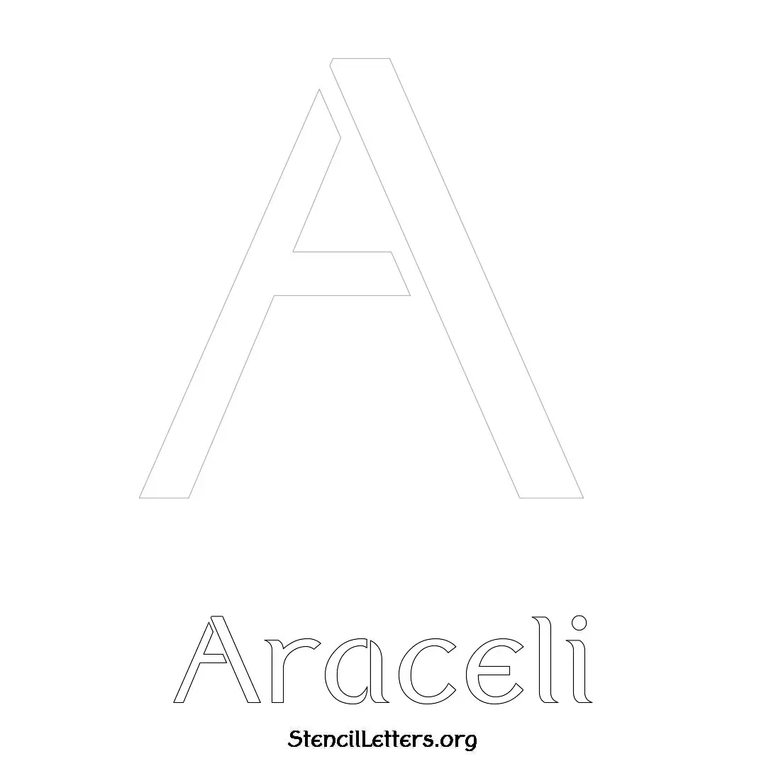 Araceli Free Printable Name Stencils with 6 Unique Typography Styles and Lettering Bridges