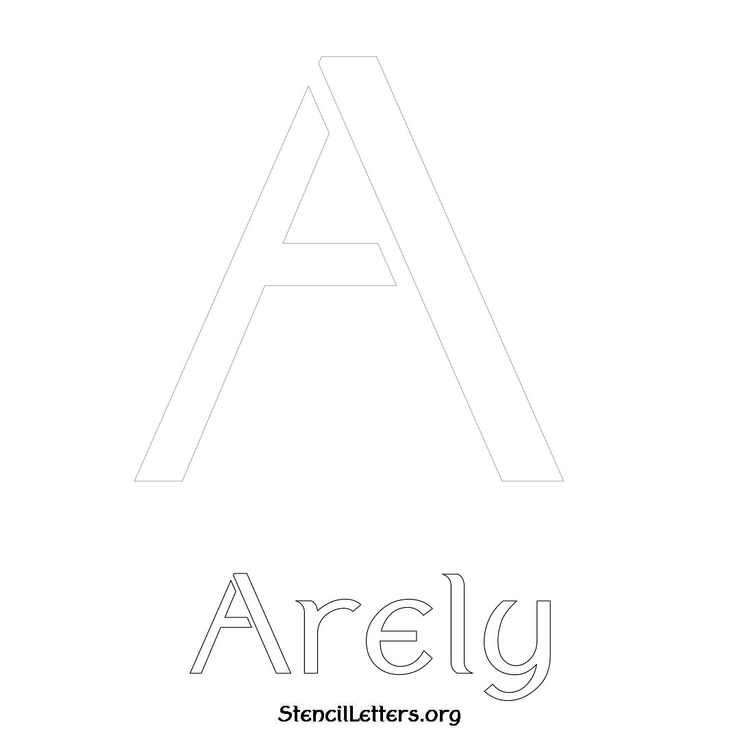 Arely printable name initial stencil in Ancient Lettering