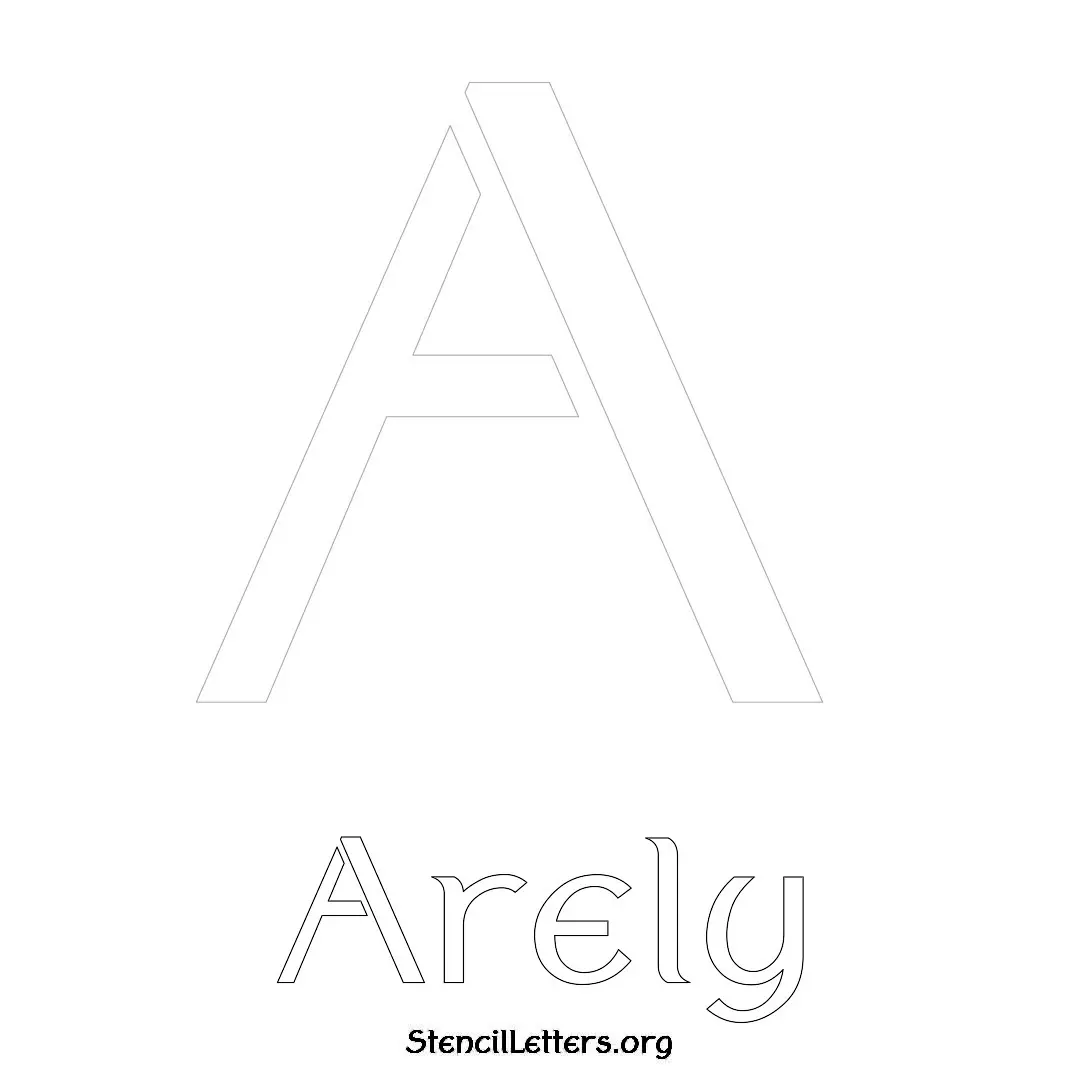 Arely Free Printable Name Stencils with 6 Unique Typography Styles and Lettering Bridges