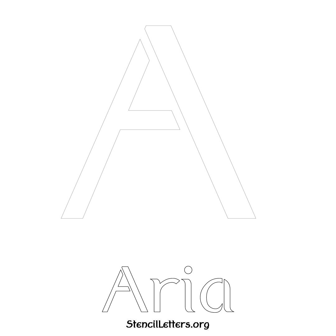 Aria printable name initial stencil in Ancient Lettering