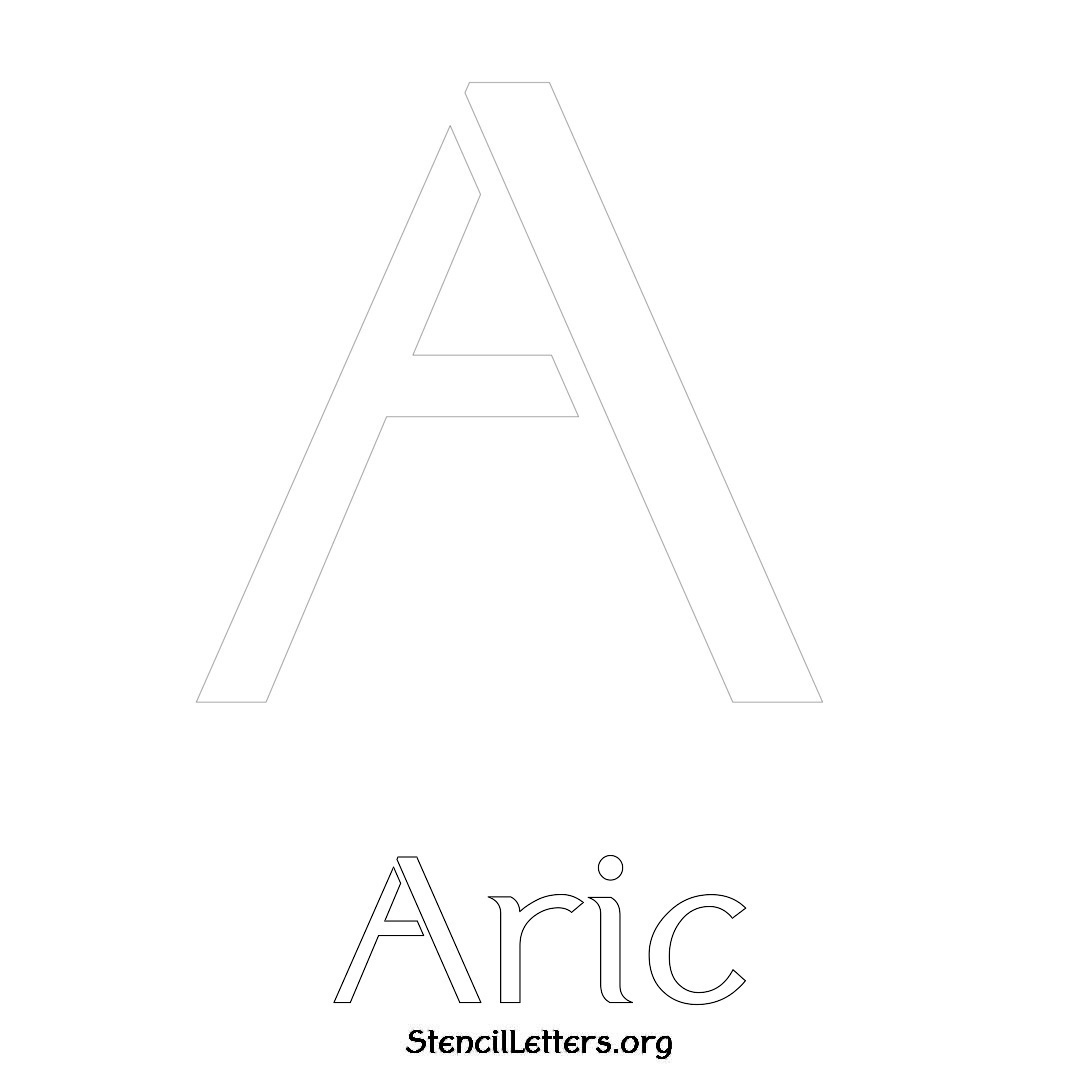 Aric printable name initial stencil in Ancient Lettering