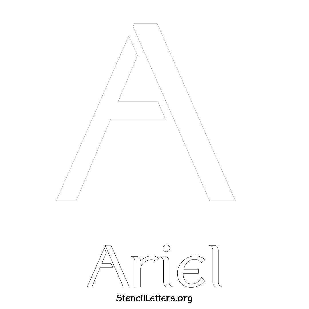 Ariel printable name initial stencil in Ancient Lettering