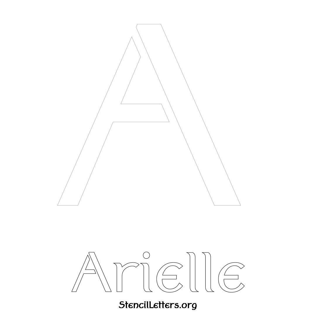 Arielle printable name initial stencil in Ancient Lettering