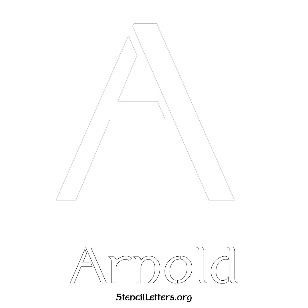 Arnold printable name initial stencil in Ancient Lettering