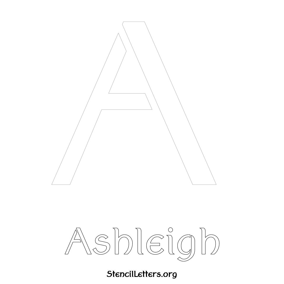 Ashleigh printable name initial stencil in Ancient Lettering