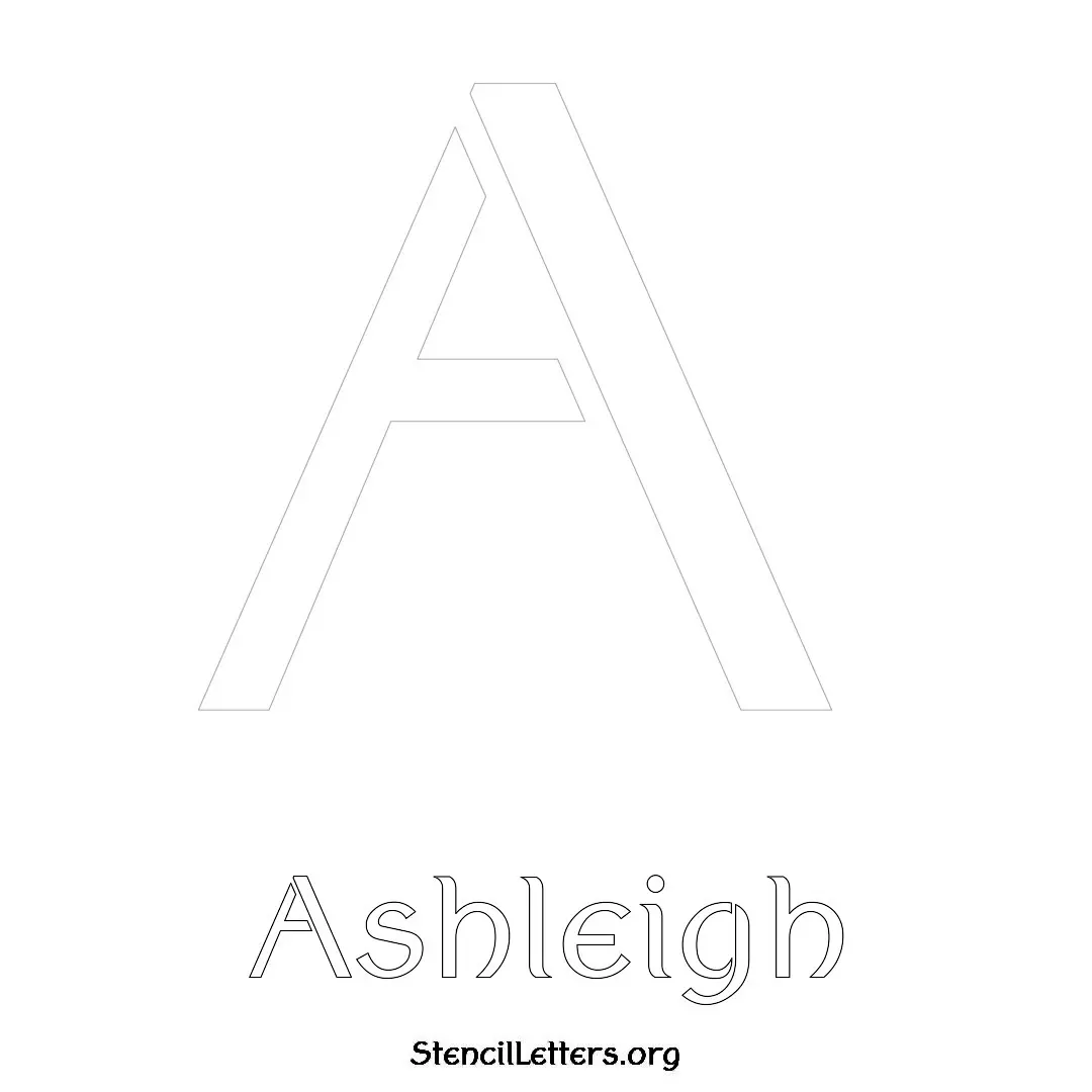 Ashleigh Free Printable Name Stencils with 6 Unique Typography Styles and Lettering Bridges