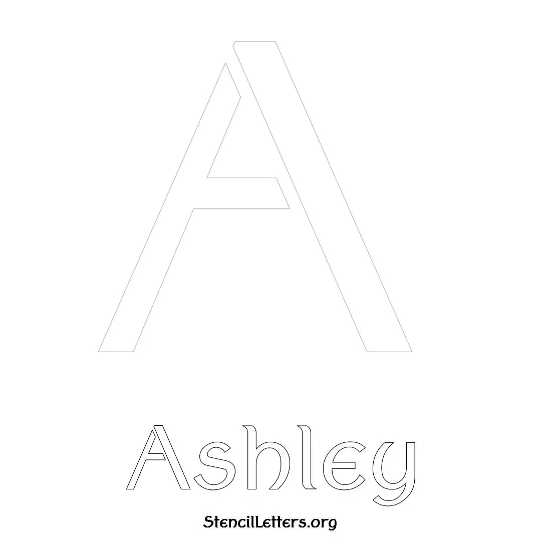 Ashley Free Printable Name Stencils with 6 Unique Typography Styles and Lettering Bridges