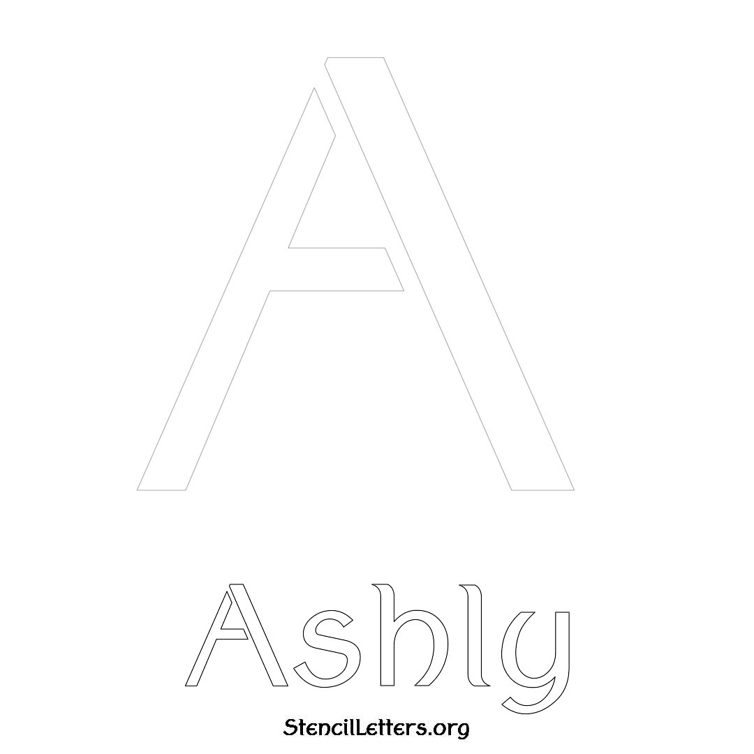 Ashly printable name initial stencil in Ancient Lettering