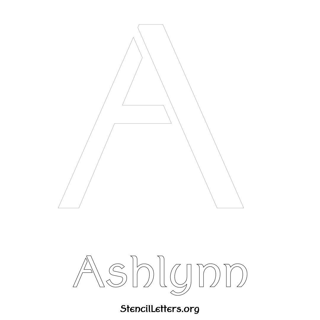 Ashlynn printable name initial stencil in Ancient Lettering