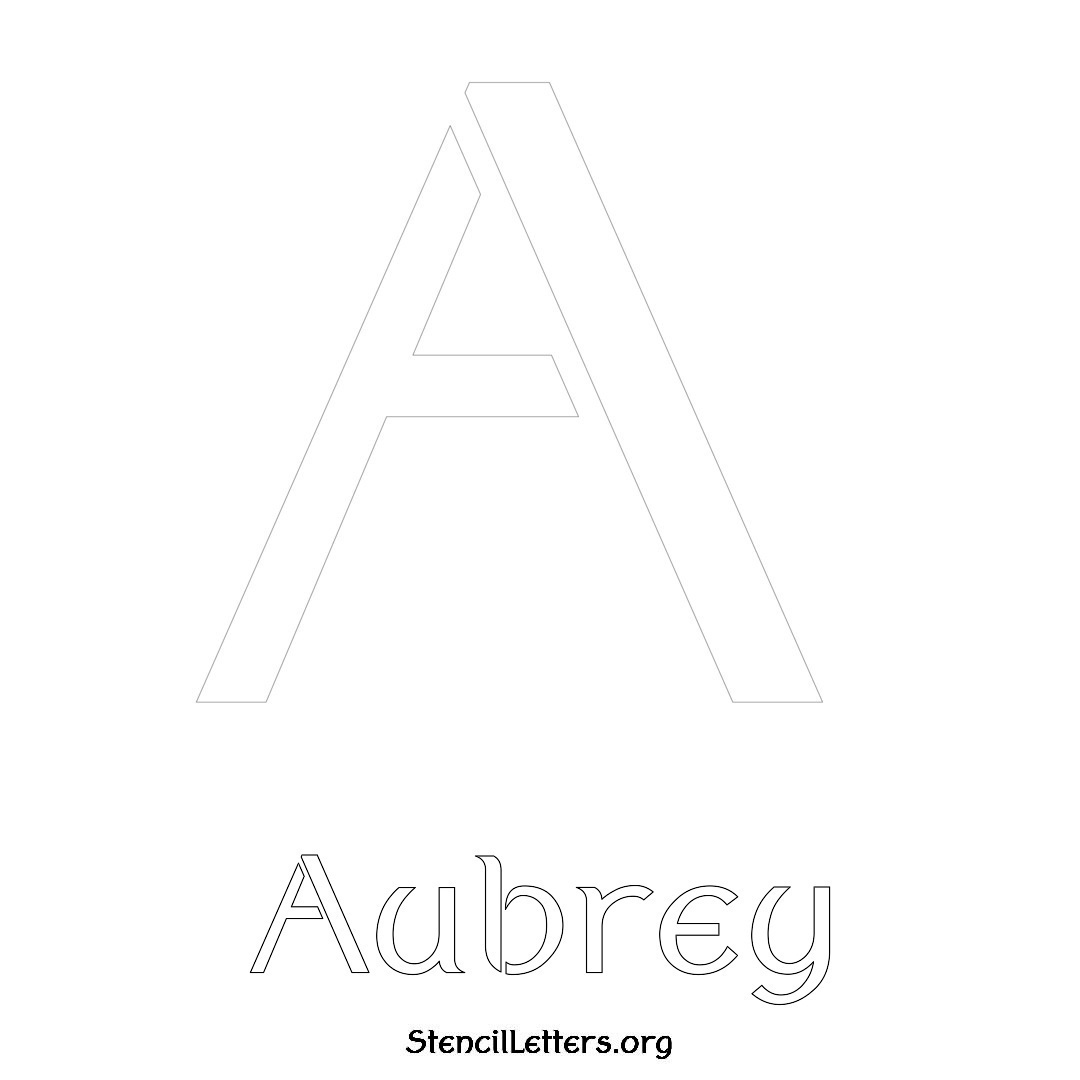 Aubrey printable name initial stencil in Ancient Lettering