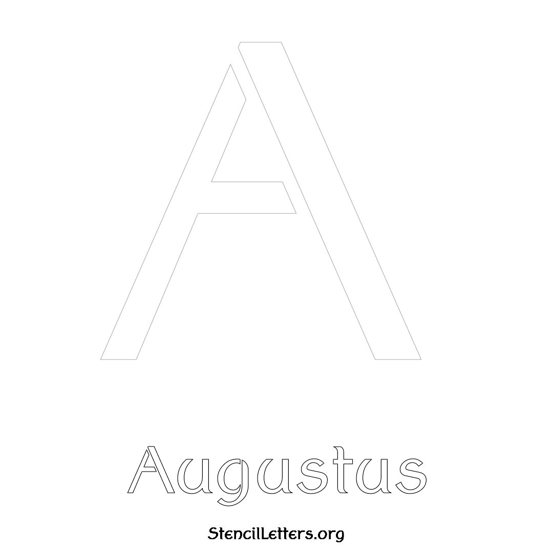 Augustus printable name initial stencil in Ancient Lettering