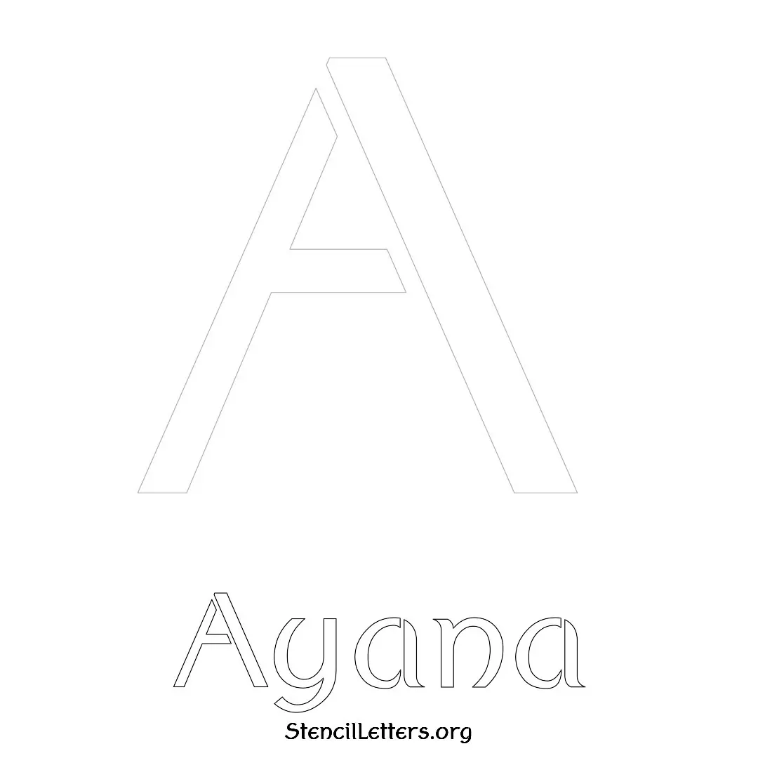 Ayana Free Printable Name Stencils with 6 Unique Typography Styles and Lettering Bridges