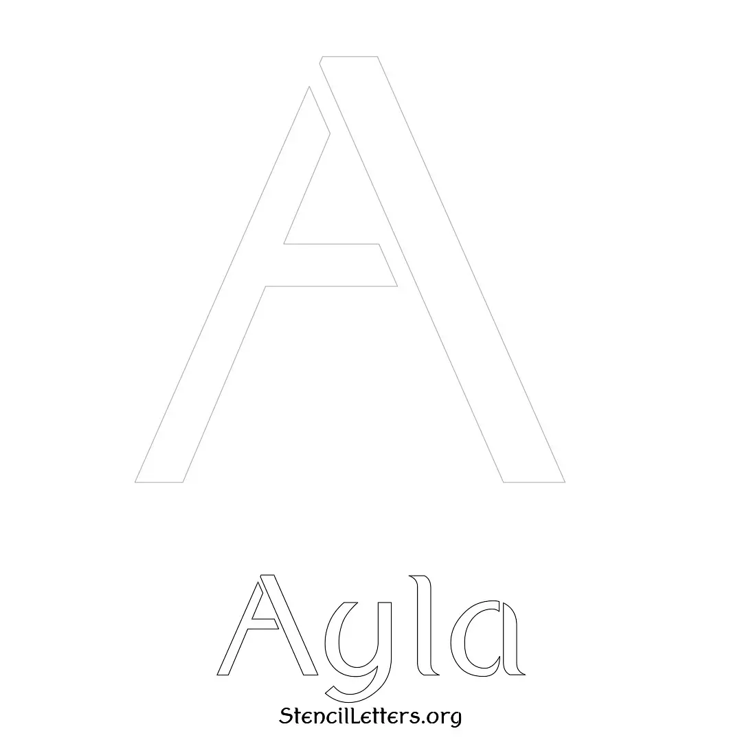 Ayla Free Printable Name Stencils with 6 Unique Typography Styles and Lettering Bridges