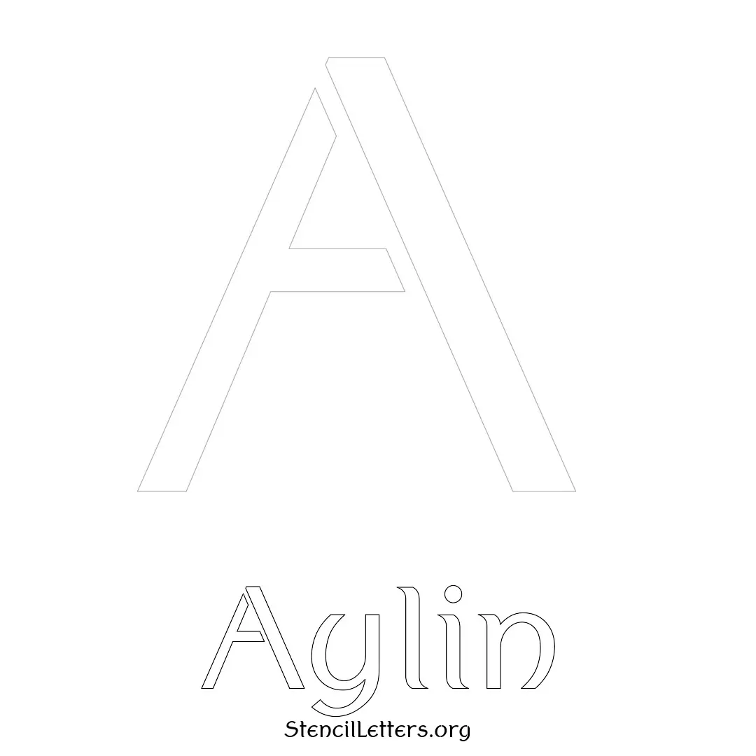 Aylin Free Printable Name Stencils with 6 Unique Typography Styles and Lettering Bridges