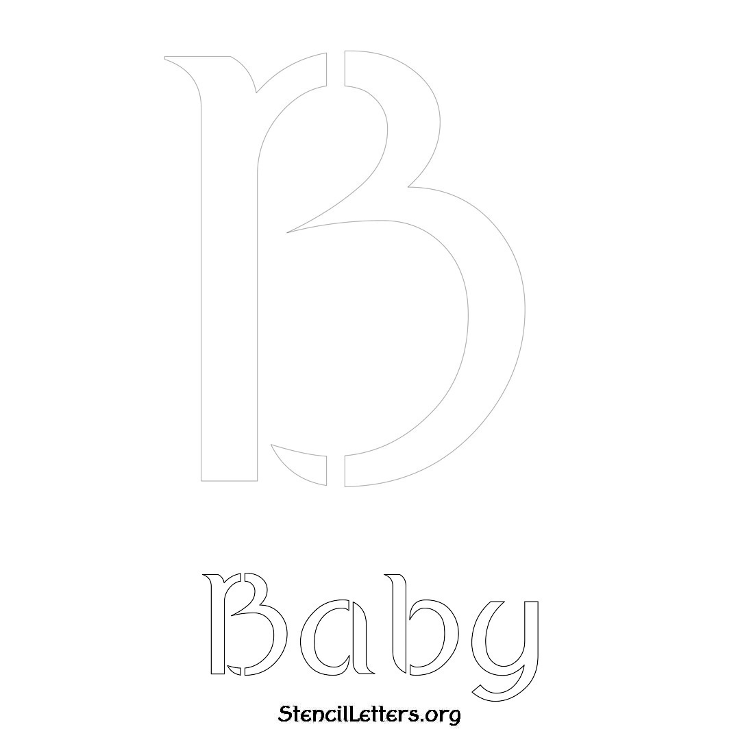 Baby printable name initial stencil in Ancient Lettering