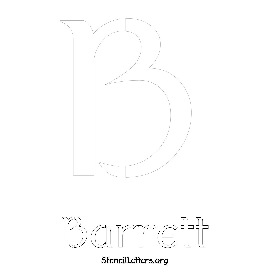 Barrett printable name initial stencil in Ancient Lettering