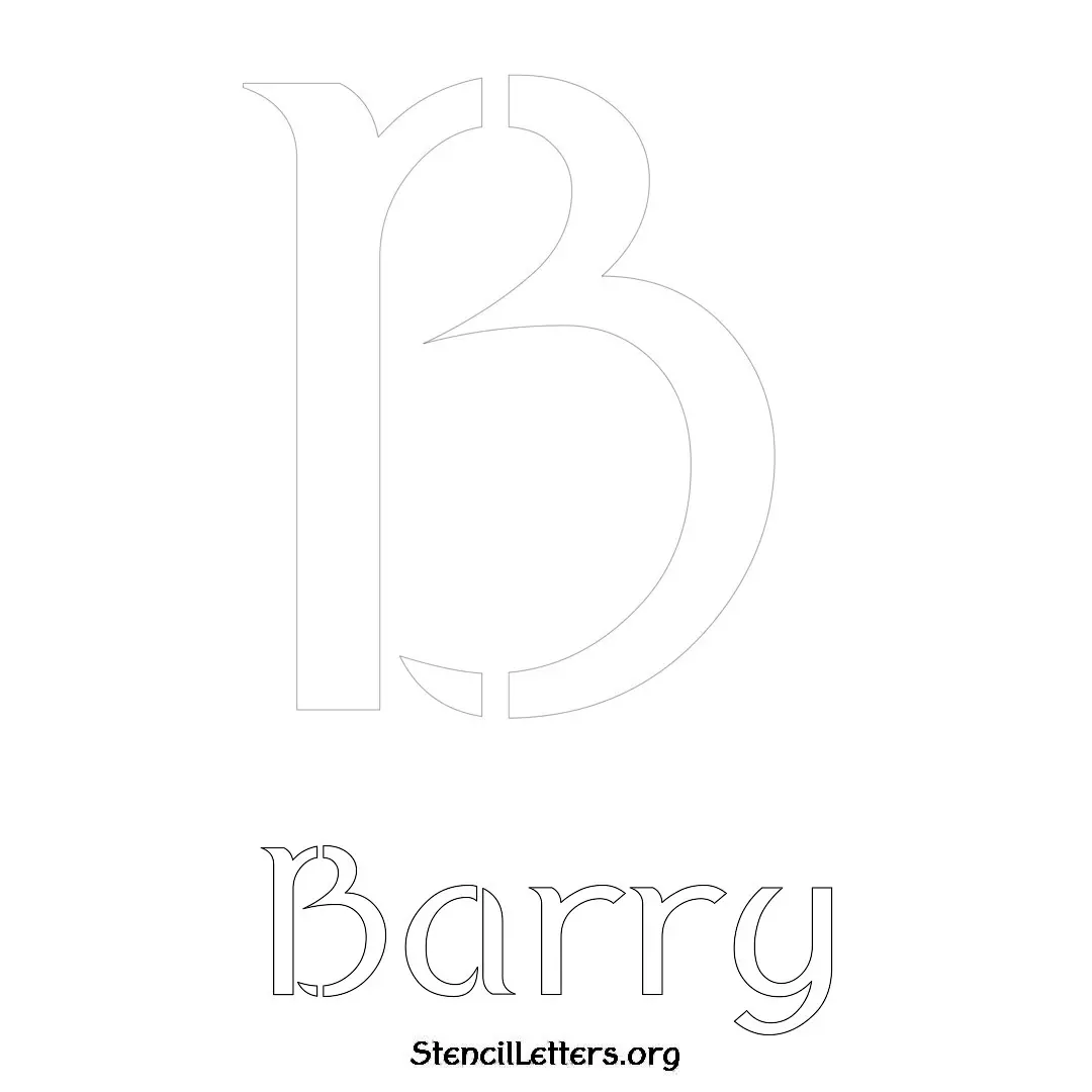 Barry Free Printable Name Stencils with 6 Unique Typography Styles and Lettering Bridges