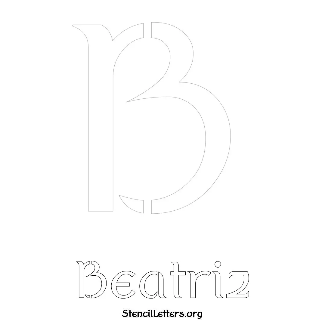 Beatriz Free Printable Name Stencils with 6 Unique Typography Styles and Lettering Bridges